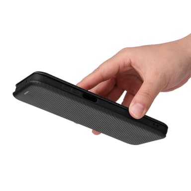 SKALO Motorola Moto G32 4G Carbon Fiber Plånboksfodral - Svart