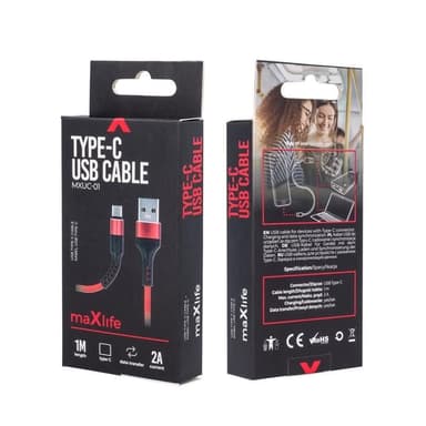 MXUC-01 USB-C Kabel (2A) Fast Charge, Röd