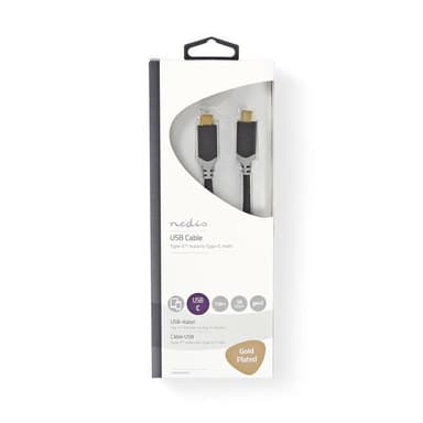 Nedis USB 3.1-kabel (Gen2) | Typ-C, hane - Typ-C, hane | 1.0 m | Antracit