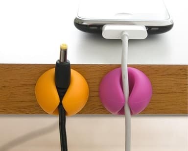 Kabelhållare-Kabelclips Mini, 6-pack (Gul/Rosa/Grön)