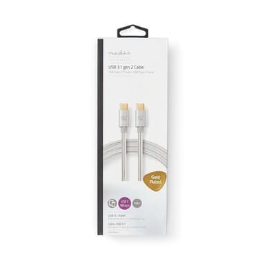 Nedis USB 3.1-kabel (Gen2) | Typ-C, hane - Typ-C, hane | 1.0 m | Aluminium