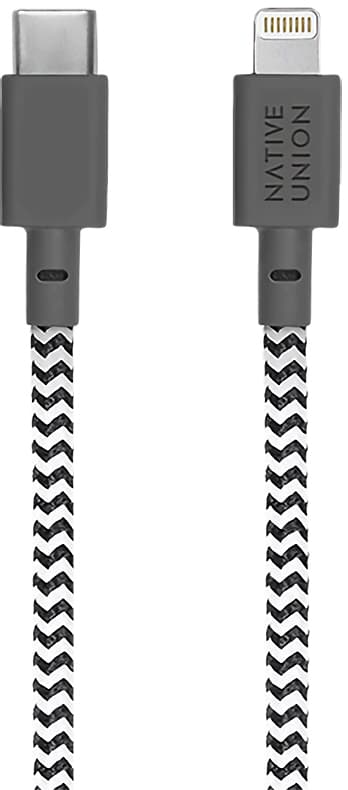 Native Union Belt XL USB-C till Lightning-kabel (zebra)
