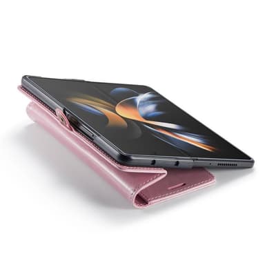 Mobilplånbok 3-kort äkta läder Samsung Galaxy Z Fold 4 - Ljusrosa
