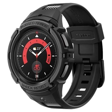 Spigen Samsung Galaxy Watch 5 Pro 45mm Skal och Armband Rugged Armor Pro Svart