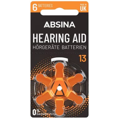 Absina PR48 Hörapparatbatterier ZA 13 Zink-luft 1.4 V 6