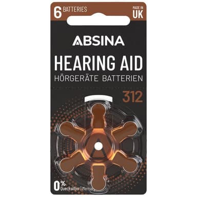 Absina PR41 Hörapparatbatterier ZA 312 Zink-luft 1.4 V