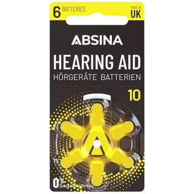 Absina PR70 Hörapparatbatterier ZA 10 Zink-luft 1.4 V 6
