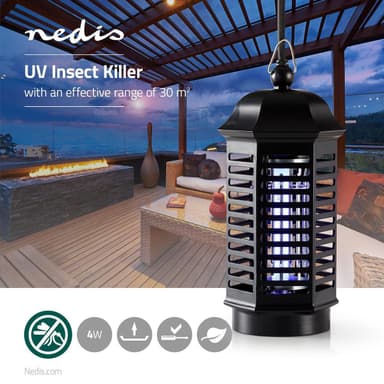 Nedis Mosquito Stop ljusfälla | 4 W | Lamptyp: F4T5/BL | Effektiv räckvidd: 30 m² | Svart