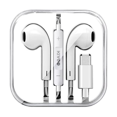 KIVEE KV-MT31 1.2m USB-C In-ear hörlurar + Mic - Vit