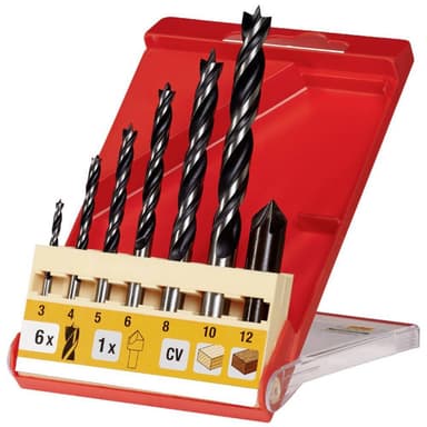 Trä-spiralborr-set 3 mm, 4 mm, 5 mm, 6 mm, 8 mm, 10 mm