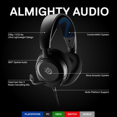 SteelSeries Arctis Nova 1P gamingheadset (svart)