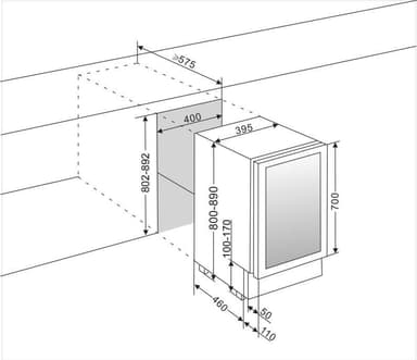 Inbyggbar ölkyl / dryckeskyl - BeerServer 40 Stainless