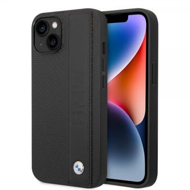 BMW iPhone 14 Skal Big Logo Stripe Svart