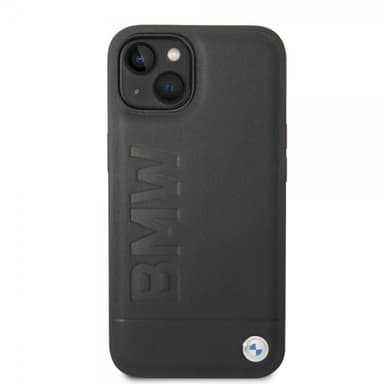 BMW iPhone 14 Plus Skal Hot Stamp Metal Logo Svart