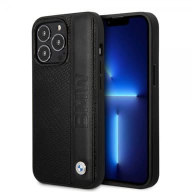 BMW iPhone 14 Pro Max Skal Big Logo Stripe Svart