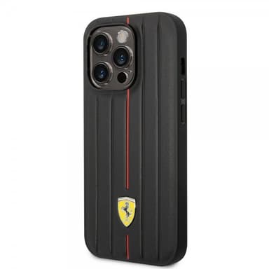 Ferrari iPhone 14 Pro Max Skal Embossed Stripes Röd