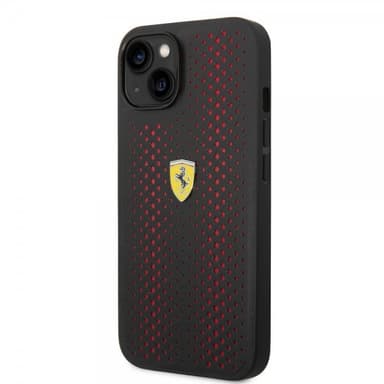 Ferrari iPhone 14 Plus Skal Logo Perforerad Röd