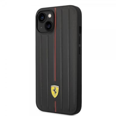 Ferrari iPhone 14 Plus Skal Embossed Stripes Röd