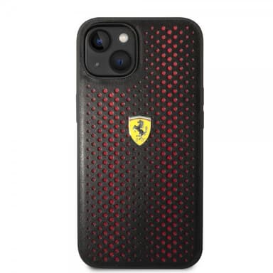 Ferrari iPhone 14 Skal Logo Perforerad Röd