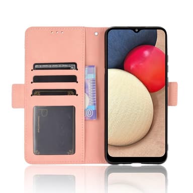 SKALO Samsung A02s / A03s 6-FACK Plånboksfodral - Rosa