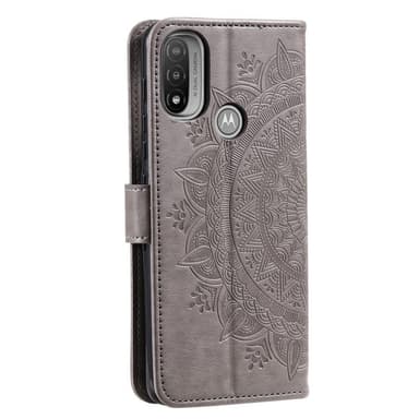 SKALO Moto E20/E30/E40 Mandala Plånboksfodral - Grå