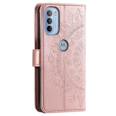 SKALO Moto G31 / G41 Mandala Plånboksfodral - Roséguld
