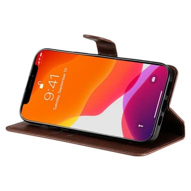 SKALO iPhone 13 Pro Max Klassiskt Plånboksfodral - Brun