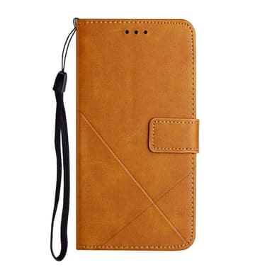 SKALO Samsung S22 Ultra Embossed Plånboksfodral i PU-Läder - Ljusbrun