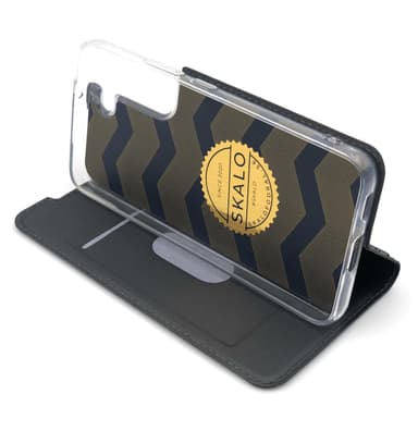 SKALO Samsung S22 Plånboksfodral Ultratunn design - Mörkgrå