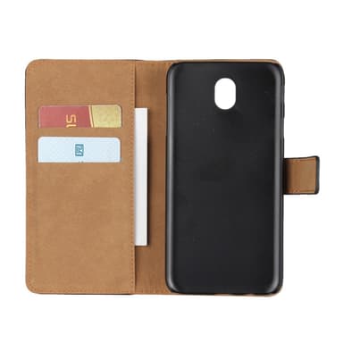 Plånboksfodral Äkta Skinn Samsung J5 2017 - Svart