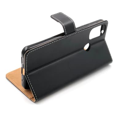 SKALO Moto E20/E30/E40 Plånboksfodral Äkta Skinn - Brun