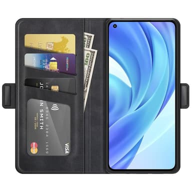 SKALO Xiaomi Mi 11 Lite Premium Plånboksfodral - Svart
