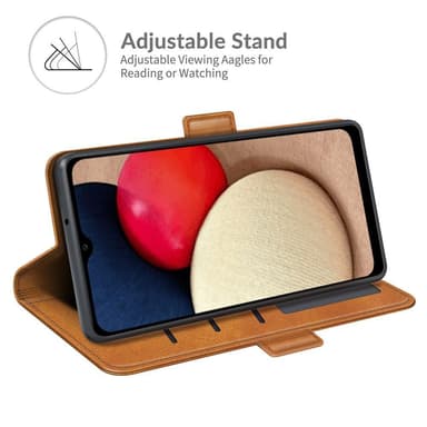 SKALO Samsung A02s / A03s Premium Plånboksfodral - Ljusbrun