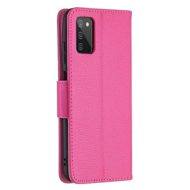 SKALO Samsung A02s / A03s Premium Litchi Plånbok - Cerise
