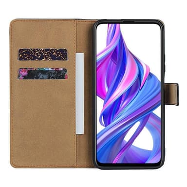 Plånboksfodral Äkta Skinn Huawei Honor View 20 - Svart