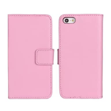 SKALO iPhone 5/5S/SE(1:a gen) Plånboksfodral Äkta Skinn - Svart