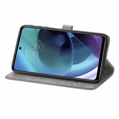 SKALO Moto G51 Mandala Plånboksfodral - Grå