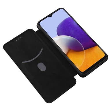SKALO Samsung A22 5G Carbon Fiber Plånboksfodral - Svart