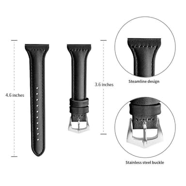 SKALO Läderarmband till Garmin Venu 2S - Svart