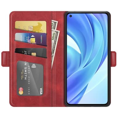 SKALO Xiaomi Mi 11 Lite Premium Plånboksfodral - Röd
