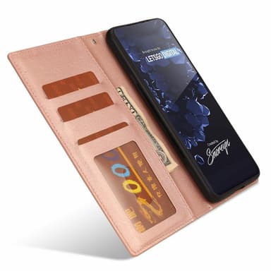 SKALO Samsung S21 FE DOLIZMA 2 i 1 Magnet Plånboksfodral - Rosèguld