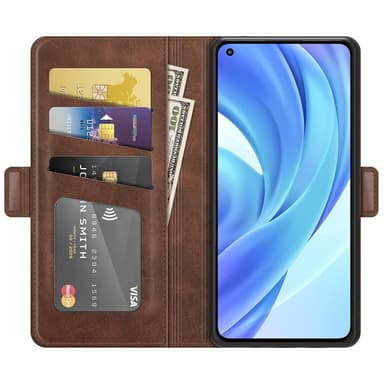 SKALO Xiaomi Mi 11 Lite Premium Plånboksfodral - Mörkbrun