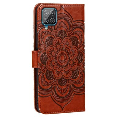 SKALO Samsung A22 4G Mandala Plånboksfodral - Brun