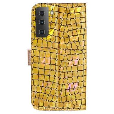 SKALO Samsung S22 Croco Glitter Plånboksfodral - Guld