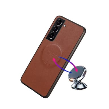 SKALO Samsung S22+ DOLIZMA 2 i 1 Magnet Plånboksfodral - Brun
