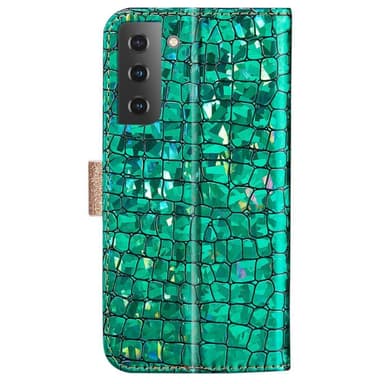 SKALO Samsung S22 Croco Glitter Plånboksfodral - Grön