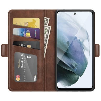SKALO Samsung S21 FE Premium Plånboksfodral - Brun