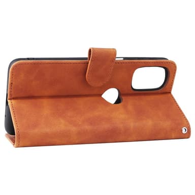 SKALO Moto G31 / G41 Matt PU-Läder Plånboksfodral - Brun