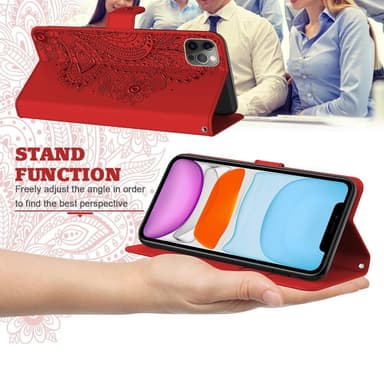 SKALO iPhone 13 Pro Max Mandala Plånboksfodral - Röd