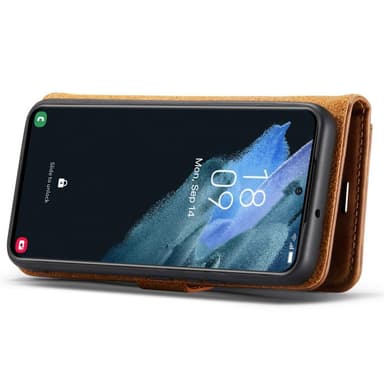 DG MING Samsung S22 2-i-1 Magnet Plånboksfodral - Brun